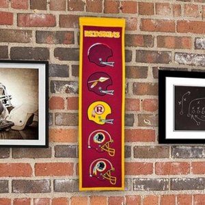 Washington Redskins Vintage Original Wool Heritage Helmet Banner Legacy Pennant